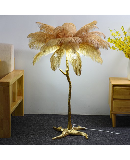 Customized LED bedroom headboard feather lamp floor lamp ins style Nordic living room dining room internet famous atmosphere lamp