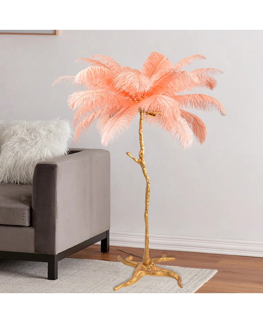 1.2-meter resin floor lamp living room lamp Nordic feather bedroom lamp study creative floor lamp bedroom bedside lamp