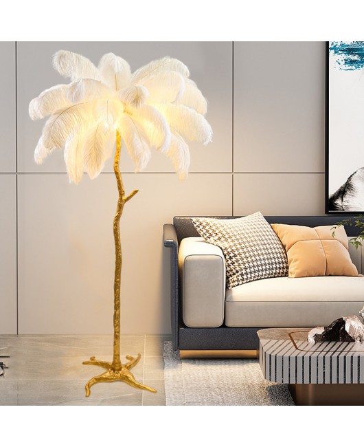 Customized LED bedroom headboard feather lamp floor lamp ins style Nordic living room dining room internet famous atmosphere lamp