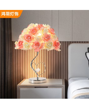 Rose crystal desk lamp, bedroom bedside lamp, creative wedding room night lamp, simple and warm decoration, internet famous desk lamp