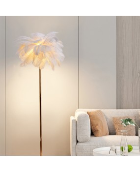 Postmodern creative feather floor lamp, Nordic minimalist personality, wrought iron romantic bedroom bedside lamp, living room floor lamp