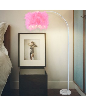 Nordic feather floor lamp simple and creative living room lamp bedroom bedside night lamp white fishing lamp LED floor lamp