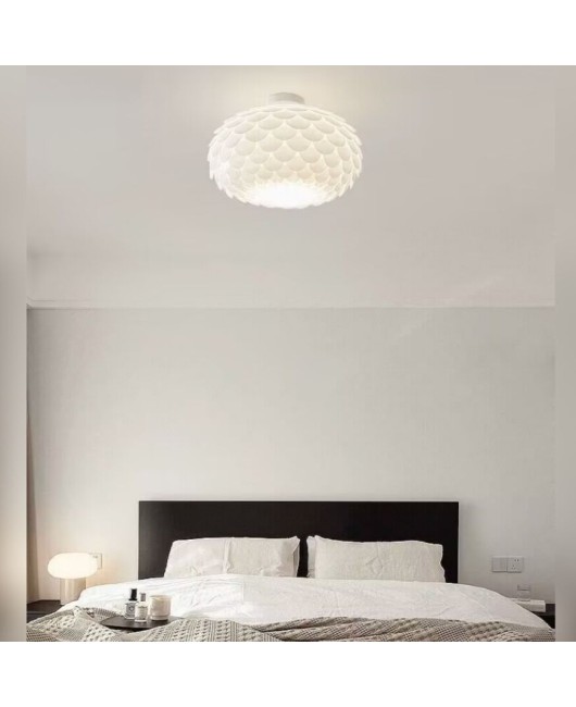 Nordic minimalist cream style fish scale restaurant pendant light, modern master bedroom lighting, entrance foyer light, children's room ceiling light