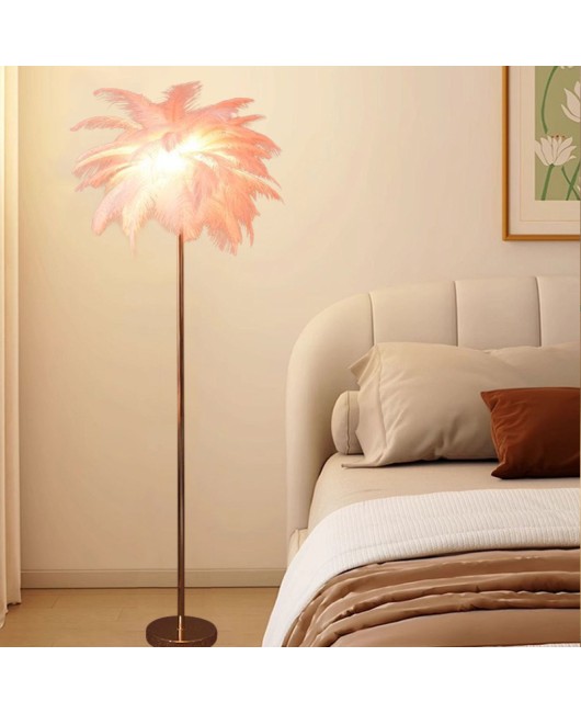 Feather lamp, floor lamp, ins style living room lamp, Nordic light luxury home decoration lamp, live broadcast room decoration floor lamp, cross-border