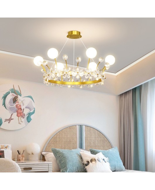 Crystal Crown Pendant, Bedroom Light, Modern Simplicity, Internet Celebrity New Style, Living Room, Master Bedroom, Light Luxury, Children's Room, Pendant Light Fixture