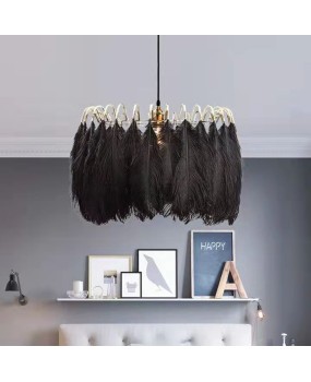 Processing French style light luxury living room pendant light, simple feather pendant light, Instagram internet famous master bedroom dining room lighting fixtures