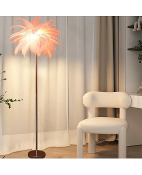 Feather lamp, floor lamp, ins style living room lamp, Nordic light luxury home decoration lamp, live broadcast room decoration floor lamp, cross-border