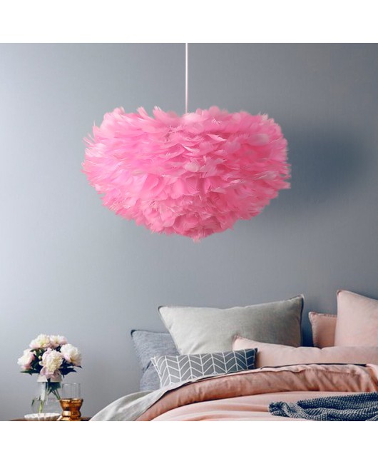 Feather lamp bedroom Nordic lighting simple modern living room children's lamp warm romantic lighting internet famous feather pendant lamp