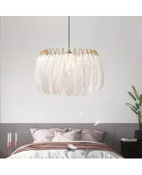 Processing French style light luxury living room pendant light, simple feather pendant light, Instagram internet famous master bedroom dining room lighting fixtures