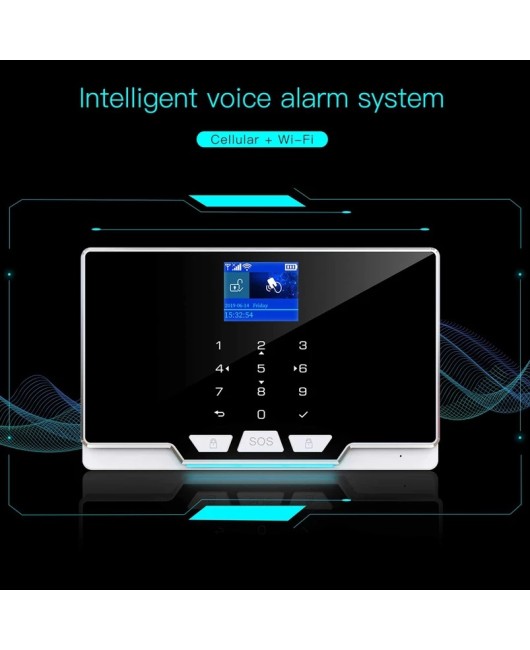 Foreign trade graffiti WIFI+GSM intelligent security alarm kit app controls home door and window anti-theft detectors