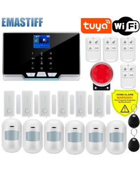 Foreign trade graffiti WIFI+GSM intelligent security alarm kit app controls home door and window anti-theft detectors