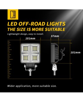 New car LED work light 4-inch floodlight excavator light engineering light drilling locomotive modification reverse light high brightness