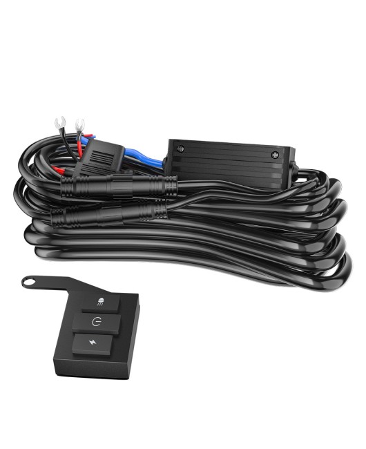 Factory direct sales motorcycle spotlight harness kit 12V relay switch one to two 3-meter wireless remote control 5-mode