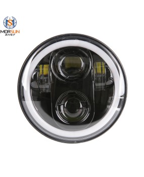 Suitable for 5.75-inch motorcycle headlights with yellow and white light angel eyes modified LED headlights, cross-border hot selling model