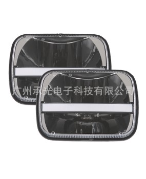 Suitable for 5x7 Jeep square light LED truck front headlight dragon version 30W with light guide strip square light