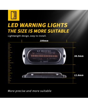 Cross border car truck 12-24V body side warning light 15LED ultra-thin long light smoked black truck side light