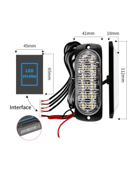 One to four car grille flashing light ultra-thin 12LED daytime running light wireless remote control strobe light warning light