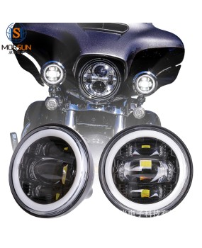 4.5 inch fog light suitable for Harley fog light locomotive modification LED auxiliary light with angel eye daytime running light