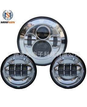 Suitable for Harley 7-inch headlights+4.5-inch fog lights integrated set motorcycle modification headlights fog lights