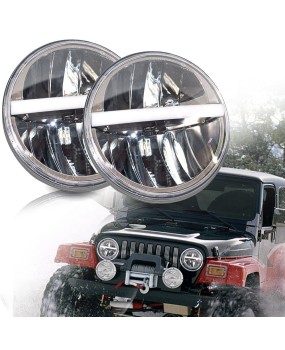 Manufacturer direct sales LED 7-inch Wrangler modified headlights Harley headlights daytime running lights