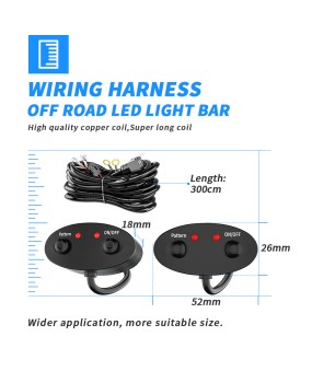 Motorcycle LED spotlight switch, one to two headlight wiring group, car modification relay light, high and low beam wiring harness