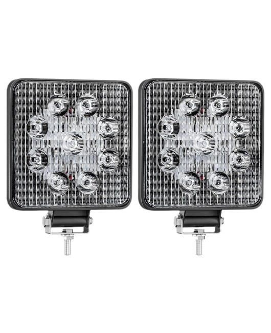 Cross border high brightness car LED work light spotlight 4-inch square 9-light 27W auxiliary light 4x4 modified off-road vehicle