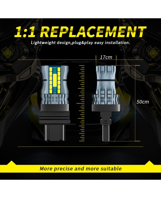 2PCS decoding high brightness car LED driving light bulb T25 3156 white amber signal light reversing light