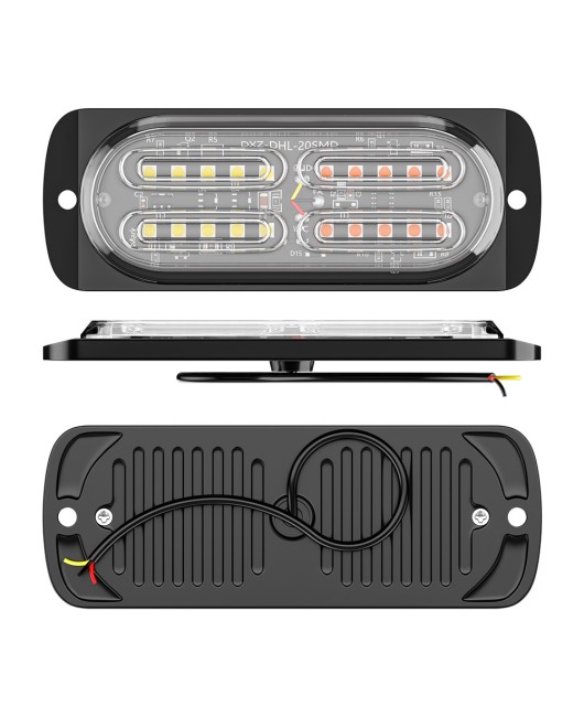 Car lamp factory ultra-thin flashing light 20LED truck side light 12-24V warning light truck strobe flashing light