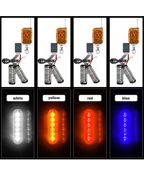 One to four car grille flashing light ultra-thin 6LED daytime running light wireless remote control with 18 modes