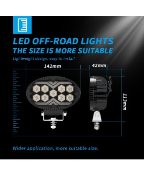 Manufacturer's new car LED work light elliptical 9-light off-road vehicle driving light modification headlight auxiliary engineering headlight