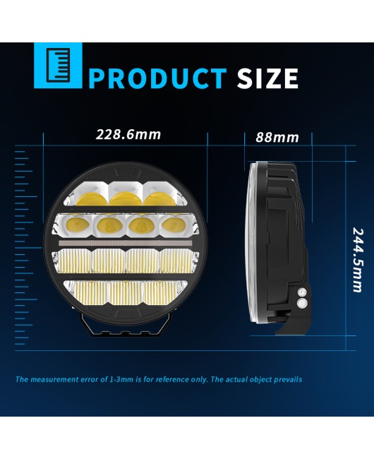 Manufacturer's new product, Ouka spotlight LED car work light, 9-inch circular truck, off-road vehicle driving lighting