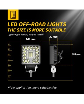 Work light manufacturer high brightness off-road vehicle truck car modification LED square 4-inch work light searchlight