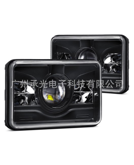 4X6 high and low beam truck light LED square light modified off-road vehicle headlight 45W lamp cup type work light