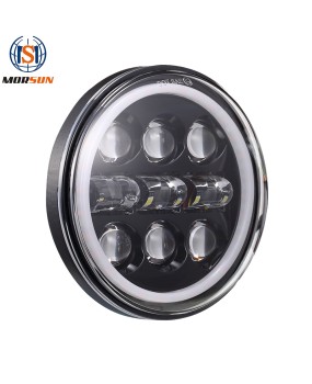 5.75-inch Harley LED headlights locomotive modification front headlights 45W new dual color full aperture headlights