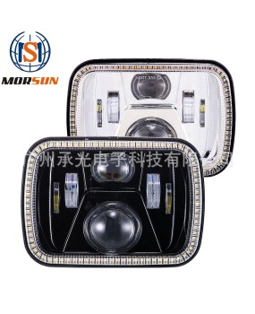 Suitable for 5X7 Jeep Wrangler headlights LED square lights 55W off-road truck engineering front headlights