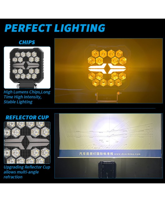 Cross border new car LED square work light LED30W engineering auxiliary light modification headlight engineering spotlight