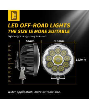 New car LED work light, circular 4-inch 30W off-road roof spotlight, maintenance light, driving light