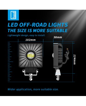 Cross border new square 4-inch work light RGB multi-mode LED headlight integrated high and low beam spotlight work light