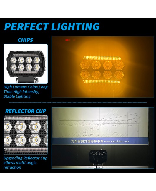 Cross border new car LED square work light, high brightness 30W wide pressure off-road modified spotlight, forklift light engineering light