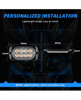 Car grille flashing lights with one to four 8LED wireless remote control flashing truck side lights, high brightness warning grille lights