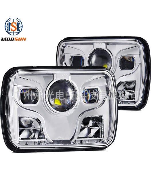 5X7 car LED headlights 7-inch truck square lights 80W off-road lights Wrangler modified front headlights