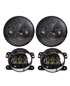 Suitable for 7-inch Wrangler headlights, 7-inch LED headlights, 4-inch fog lights, front bumper lights, angel eyes set