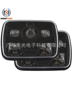 5X7 car LED headlights 7-inch truck square lights 80W off-road lights Wrangler modified front headlights