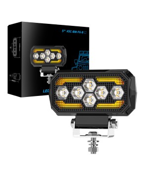 Cross border new car work light, white and yellow dual color off-road modification auxiliary lighting, 5-inch square work light