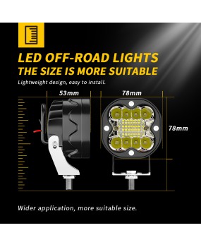 Cross border car LED work light small square light 3-inch 22 light super bright spotlight Wrangler A-pillar spotlight front bumper light