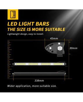 Ultra thin car LED strip light COB small single row 13 inch 36W driving off-road spotlight LED roof light hot selling