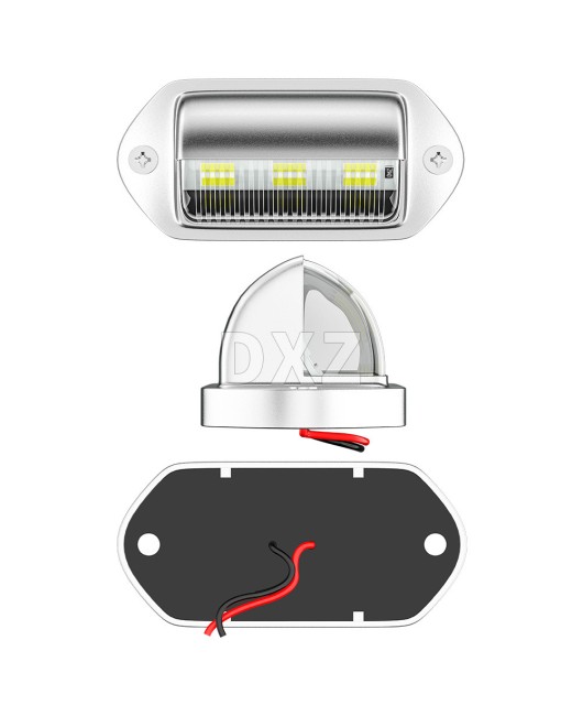 Cross border exclusive LED license plate light, car waterproof universal 6LED license plate light, truck license plate light 12-24V