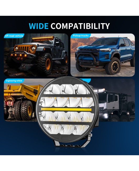 Manufacturer's new product, Ouka spotlight LED car work light, 9-inch circular truck, off-road vehicle driving lighting