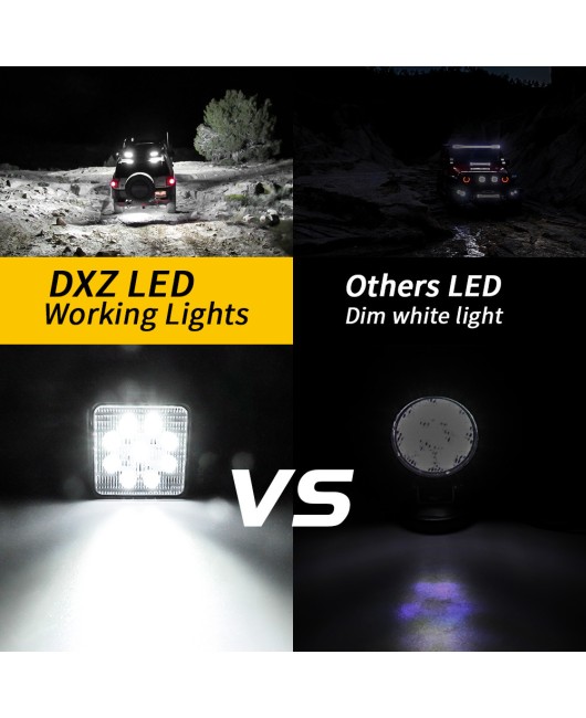 Cross border high brightness car LED work light spotlight 4-inch square 9-light 27W auxiliary light 4x4 modified off-road vehicle