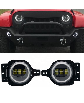 Suitable for Jeep JK JL off-road front bumper lights, 4-inch fog lights for Wrangler, LED fog lights for cars, and auxiliary lights for Jeep JK JL